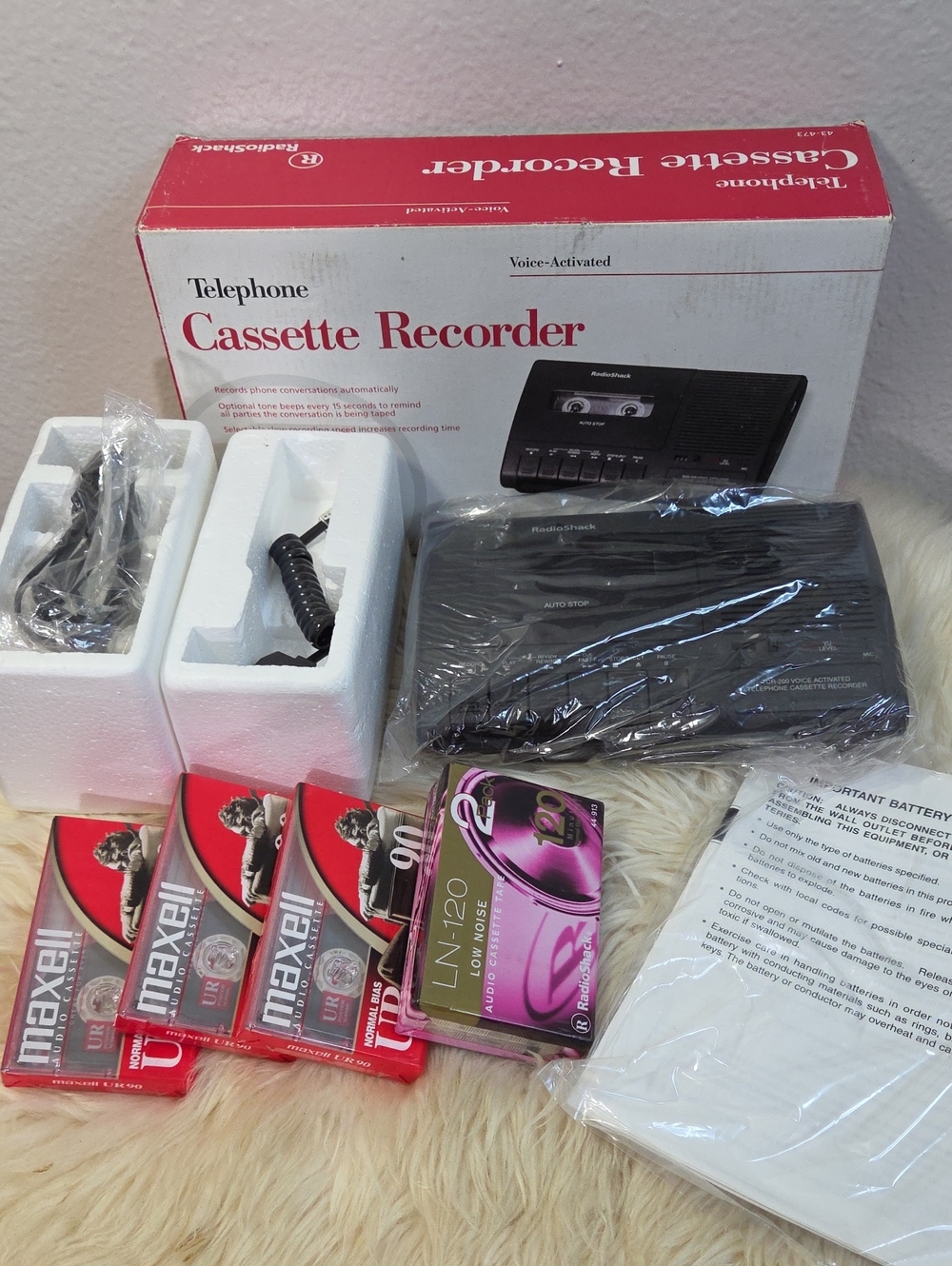 Vintage RadioShack TCR-200 Voice Activated Telephone Cassette Recorder Bundle